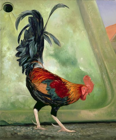 Papagayo, detalle mostrando gallo, 1987 de Timothy Easton